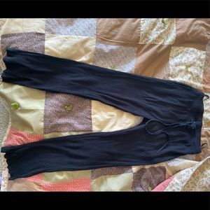 Black viscose lounge pants